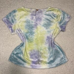 Free People Women Bright Eyes Velvet Tie Dye Baby Tee